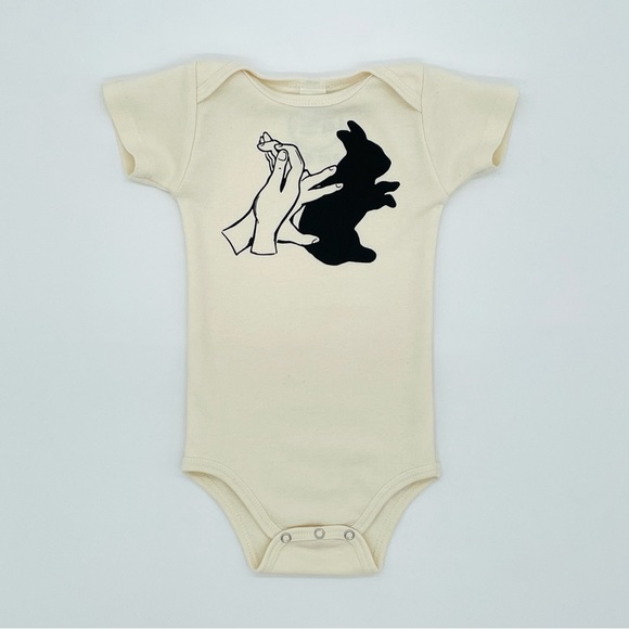 Savage Seeds Other - EUC Savage Seeds Bunny Hand Shadow Puppet Organic Cotton Bodysuit 6-12M